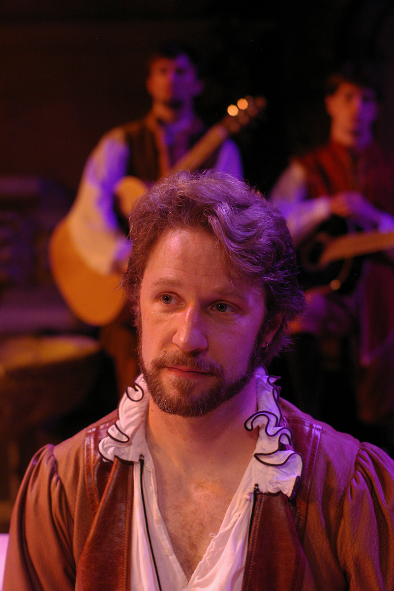 As Petruchio in Illinois Shakespeare Festival's THE TAMING OF THE SHREW. Photo by Pete Guither.