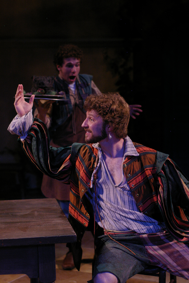As Petruchio in Illinois Shakespeare Festival's THE TAMING OF THE SHREW. Photo by Pete Guither.